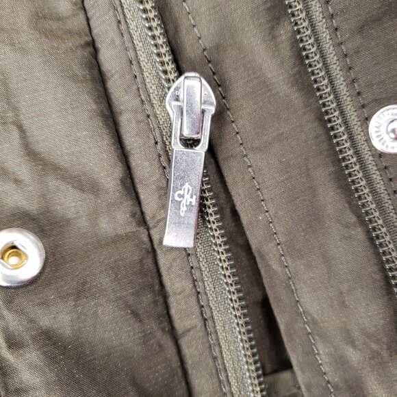 COLE HAAN Sz PXS Olive Green Jacket Adjustable Women Petite Pockets Utility Coat - Picture 8 of 15